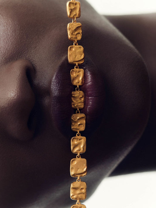 Molten Square Necklace Gold Tone | Women