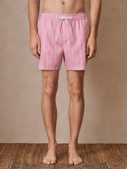 | Ché Stripe Swim Shorts Pink/White | Men