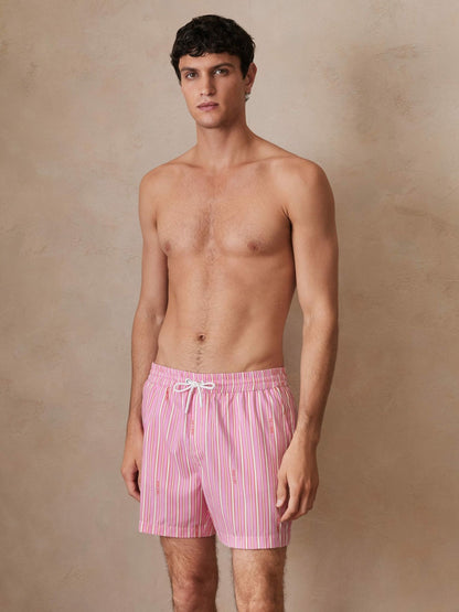 | Ché Stripe Swim Shorts Pink/White | Men