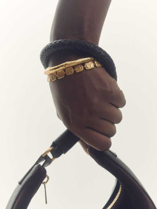 Molten Square Bracelet Gold Tone | Women