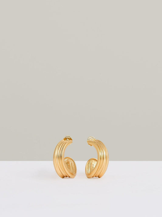Fluid Hoop Earrings Gold Tone | Women