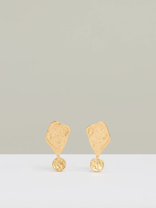Molten Large Drop Earrings Gold Tone | Women