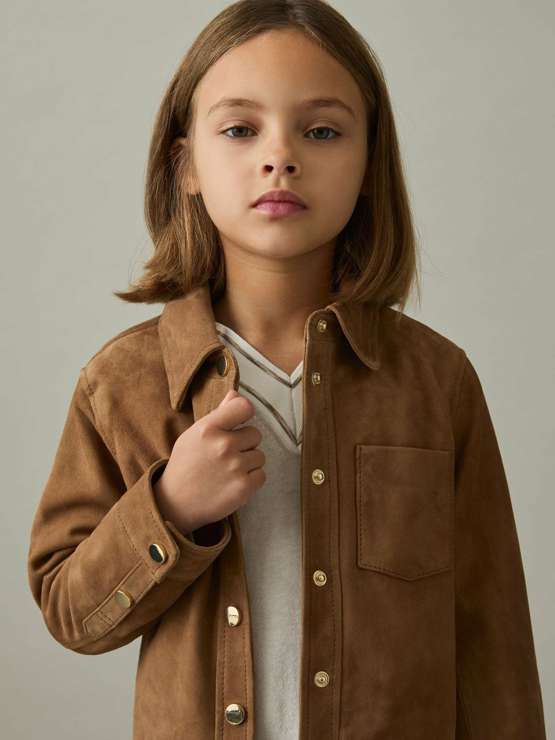 9-13 yrs Suede Cropped Jacket Tan | Children & Baby