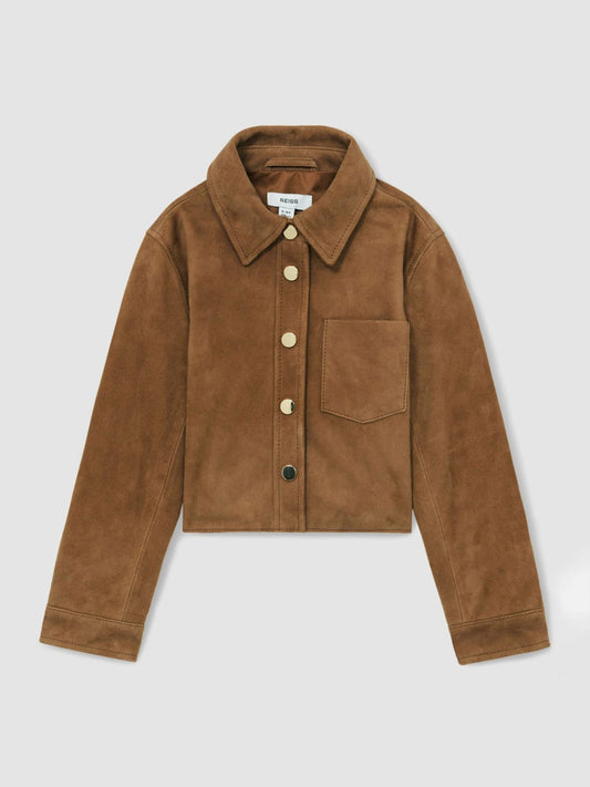9-13 yrs Suede Cropped Jacket Tan | Children & Baby