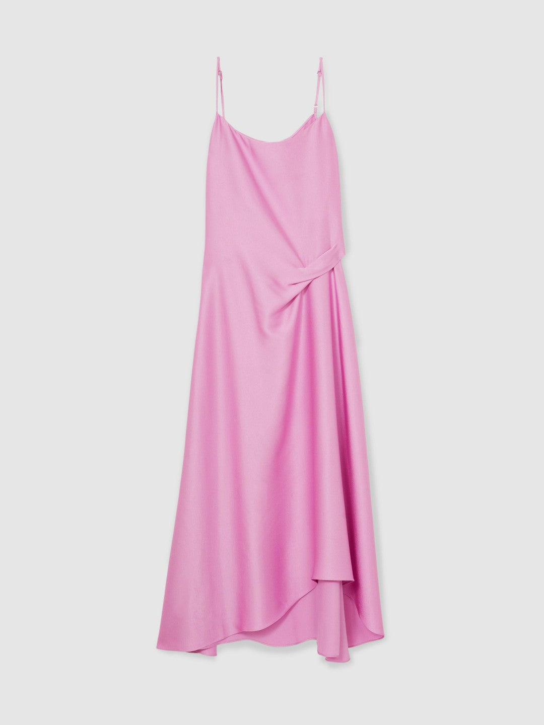 Satin Drape-Detail Slip Dress Pink | Women