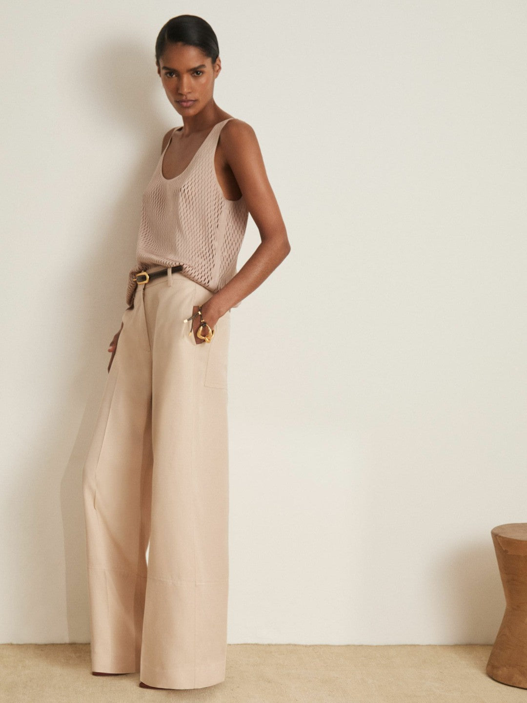 Atelier Laser-Cut Vest Top Taupe | Women