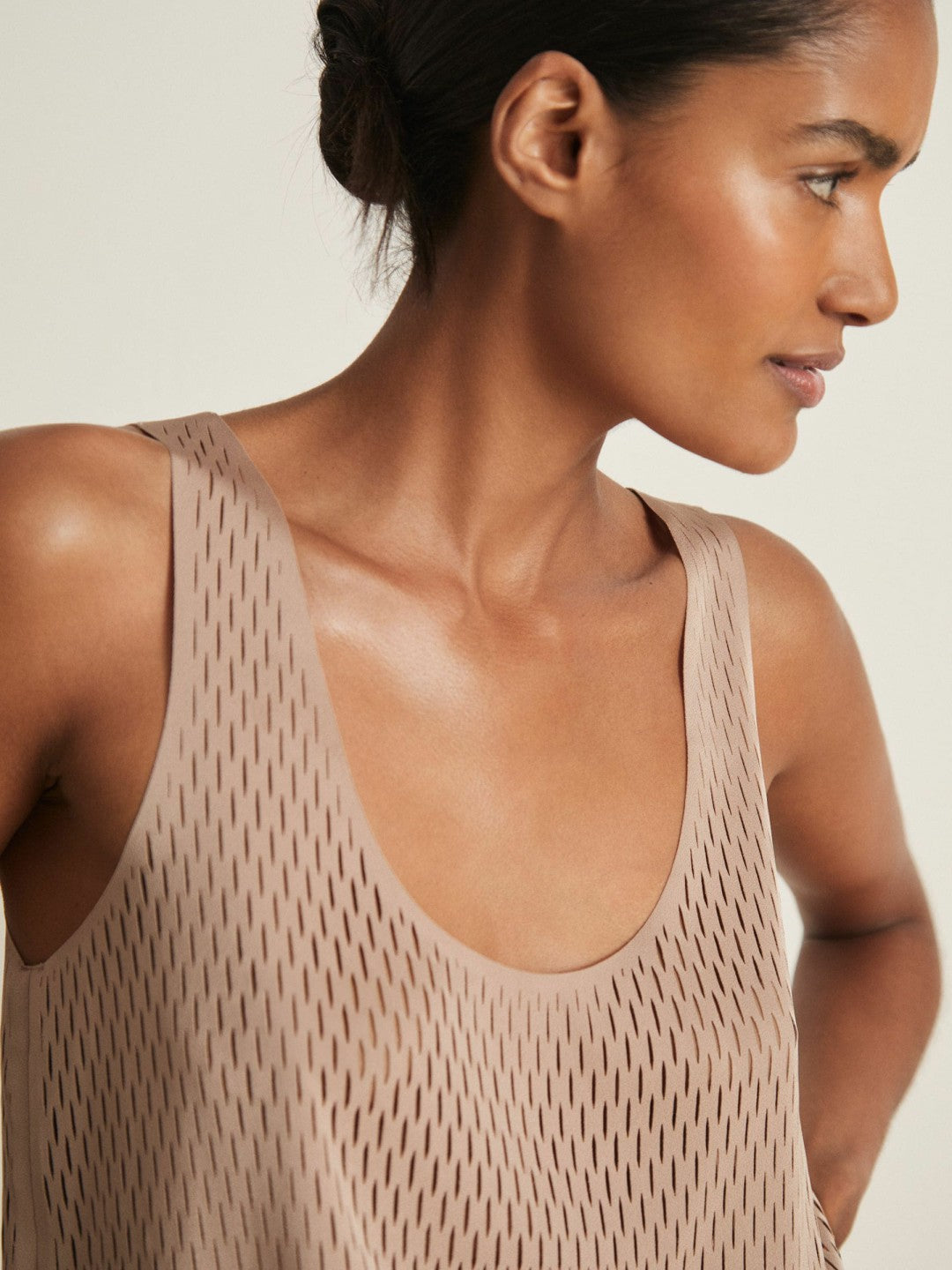 Atelier Laser-Cut Vest Top Taupe | Women