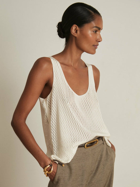 Atelier Laser-Cut Vest Top Cream | Women