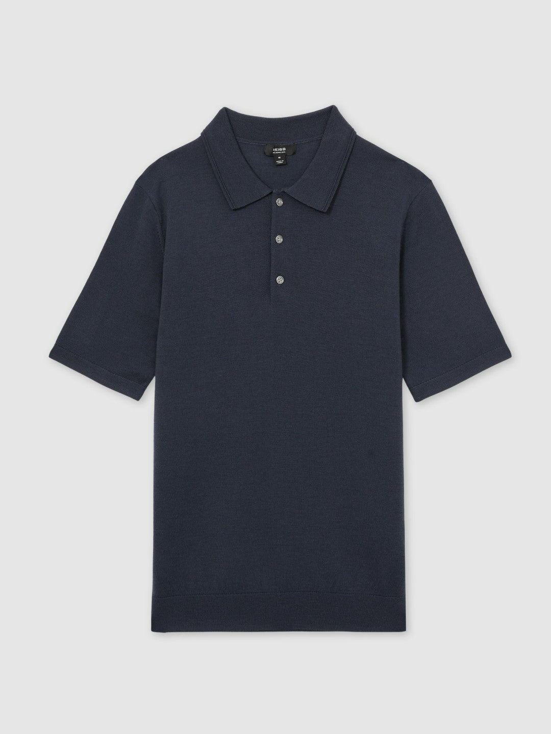 Merino Wool Short-Sleeve Polo Shirt Midnight Navy | Men