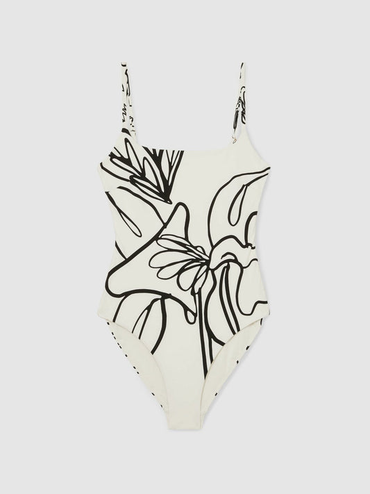 | NYBG Floral Graffiti Swimsuit Ivory | Women