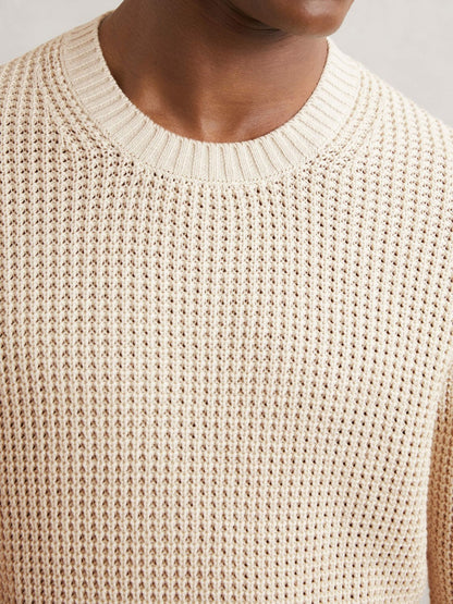 Paige Cotton Waffle-Knit Sweater Natural | Men