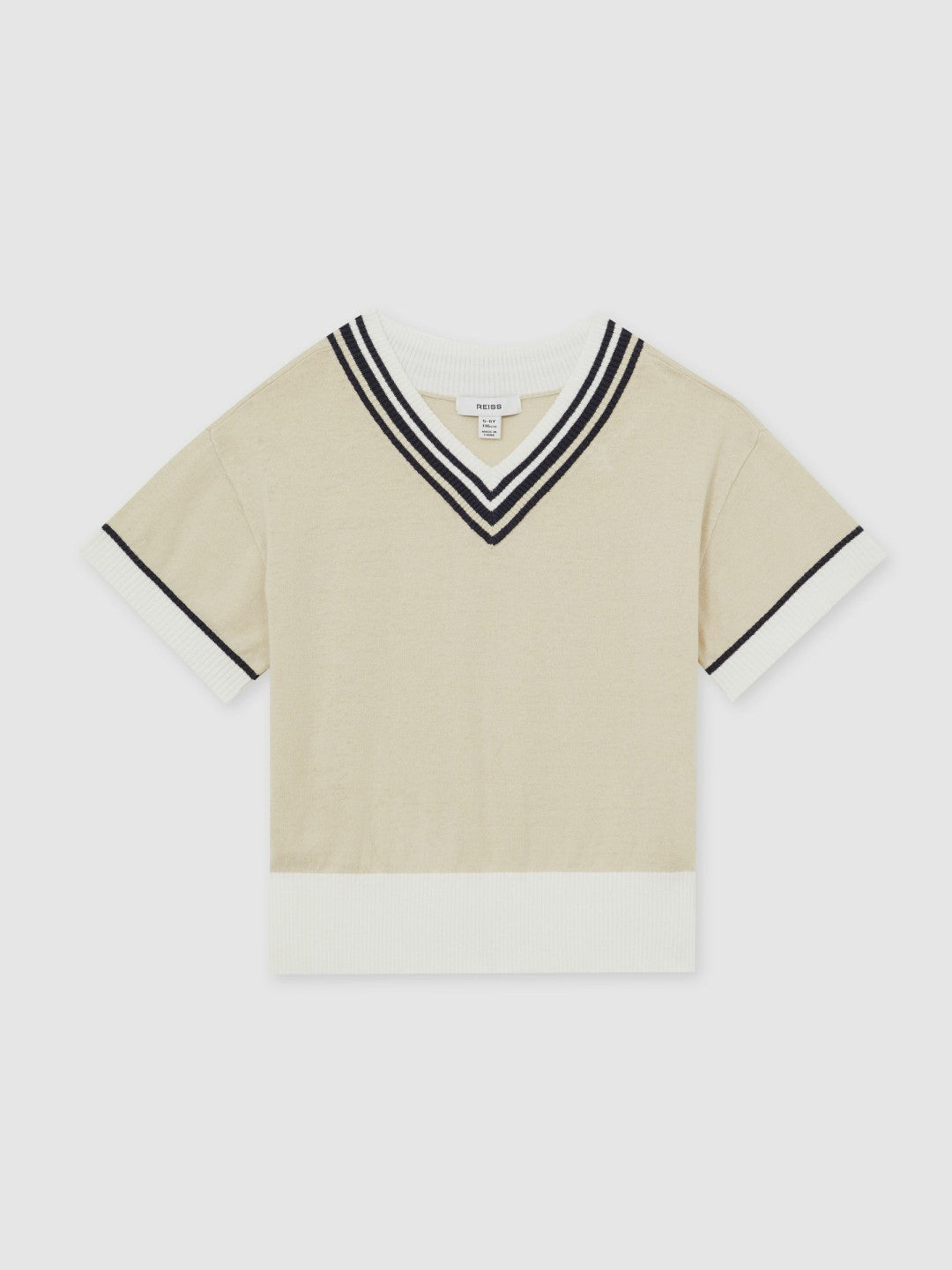 4-9 yrs Cotton-Linen Knit V-Neck Cricket Top Neutral | Children & Baby