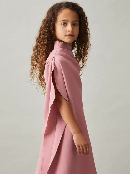 13-14 yrs One-Shoulder Draped Dress Pink | Children & Baby