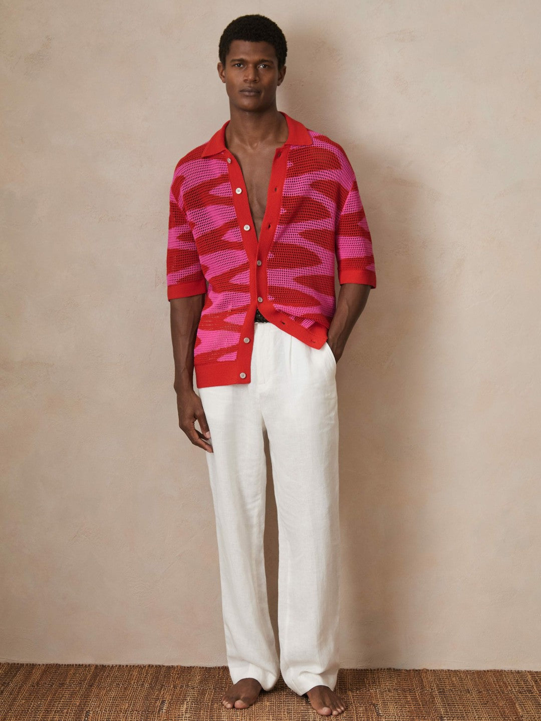 | Ché Wave Crochet Shirt Pink | Men