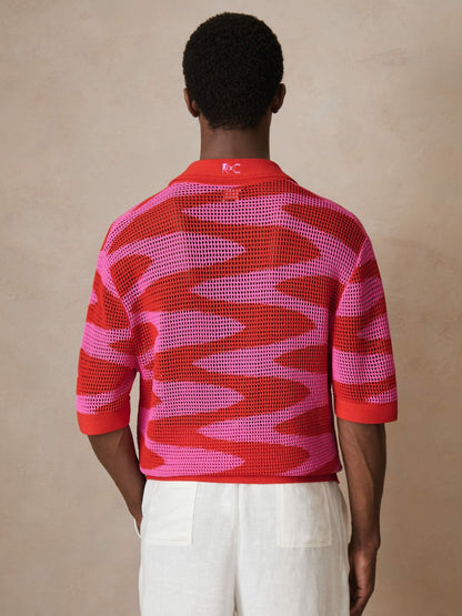 | Ché Wave Crochet Shirt Pink | Men