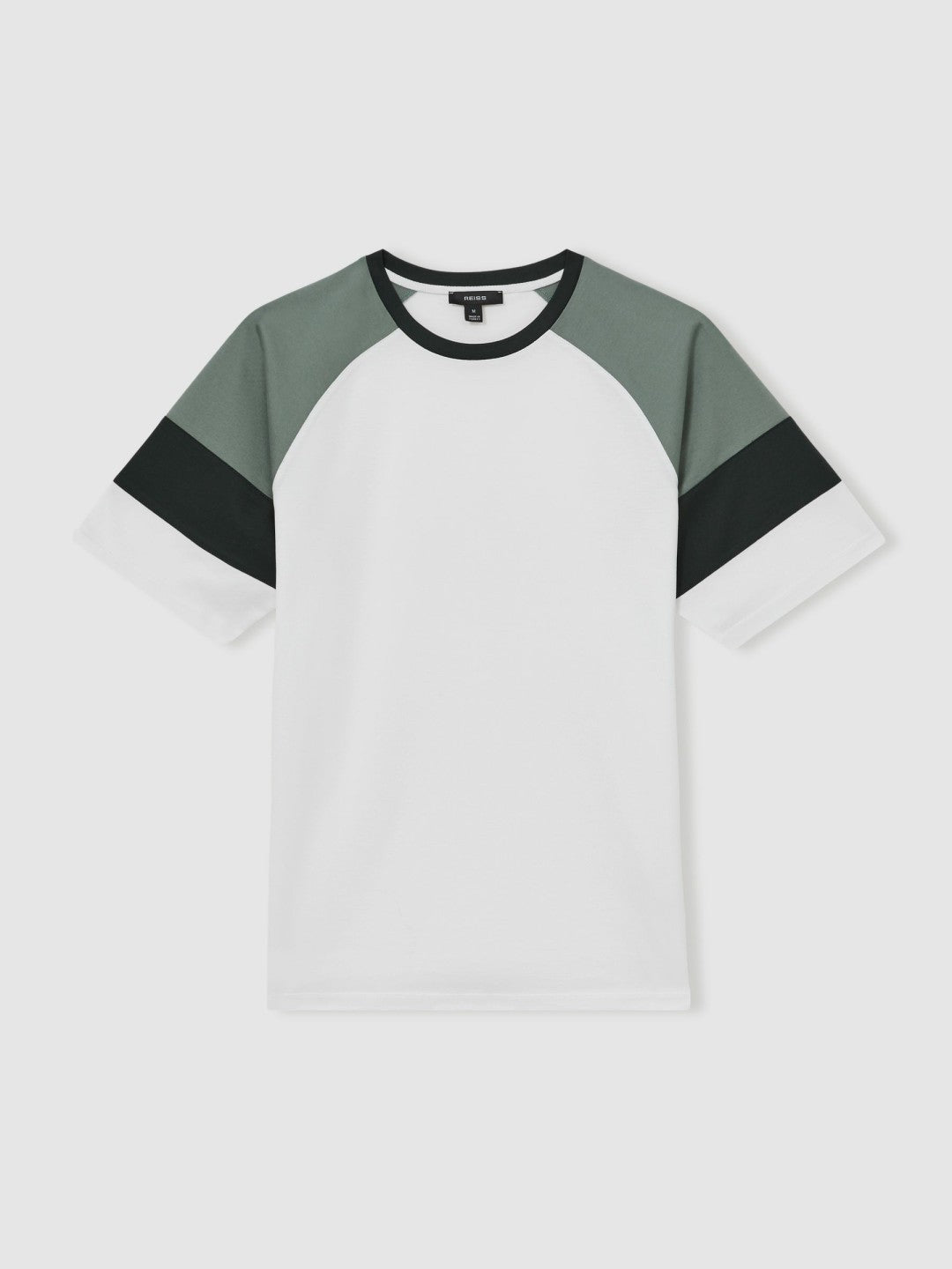 Mercerised-Cotton Colourblock T-Shirt White/Sage | Men