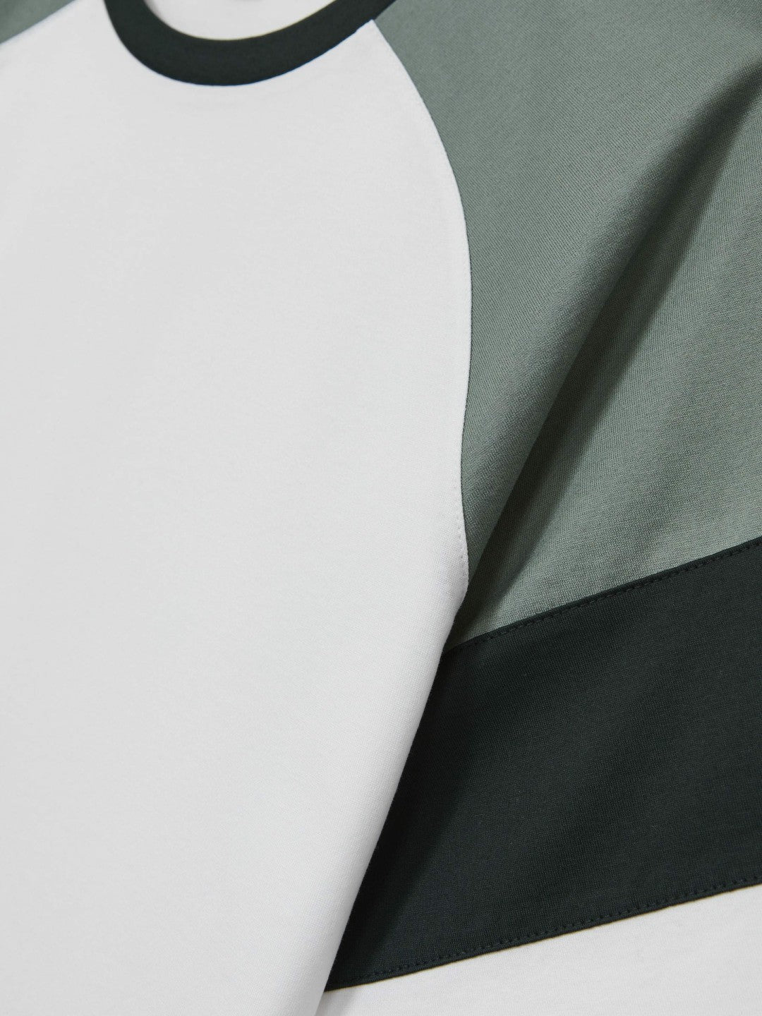 Mercerised-Cotton Colourblock T-Shirt White/Sage | Men