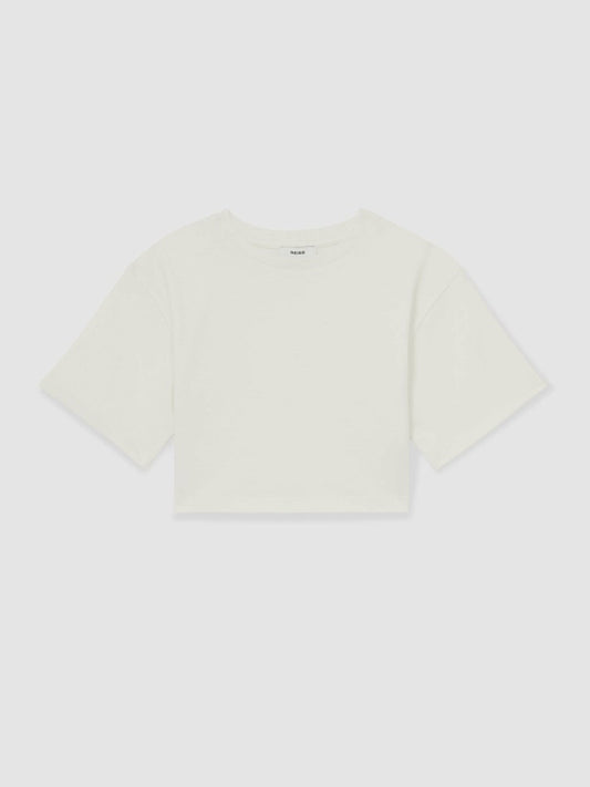 4-9 yrs Oversize Cotton Cropped T-Shirt Ivory | Children & Baby