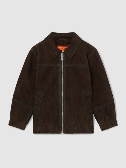 13-14 yrs Unisex Fit McLaren F1 Team Suede Bomber Jacket Distressed Brown | Children & Baby