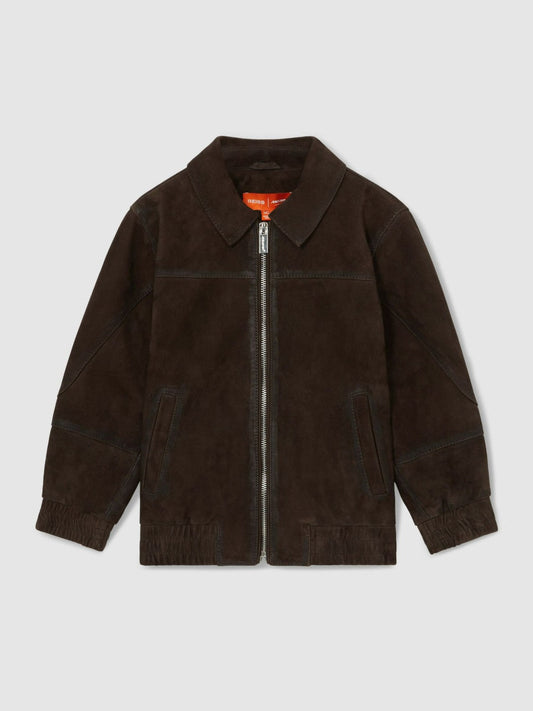 13-14 yrs Unisex Fit McLaren F1 Team Suede Bomber Jacket Distressed Brown | Children & Baby