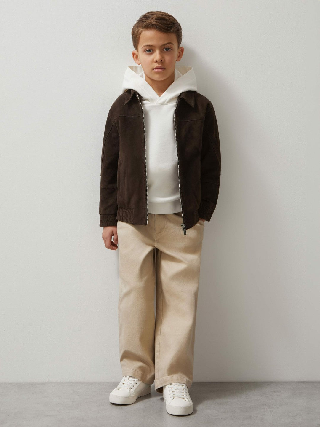 13-14 yrs Unisex Fit McLaren F1 Team Suede Bomber Jacket Distressed Brown | Children & Baby