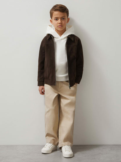 13-14 yrs Unisex Fit McLaren F1 Team Suede Bomber Jacket Distressed Brown | Children & Baby