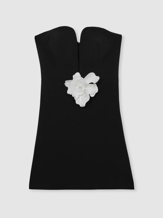 Halston Strapless Fitted Mini Dress Black | Women
