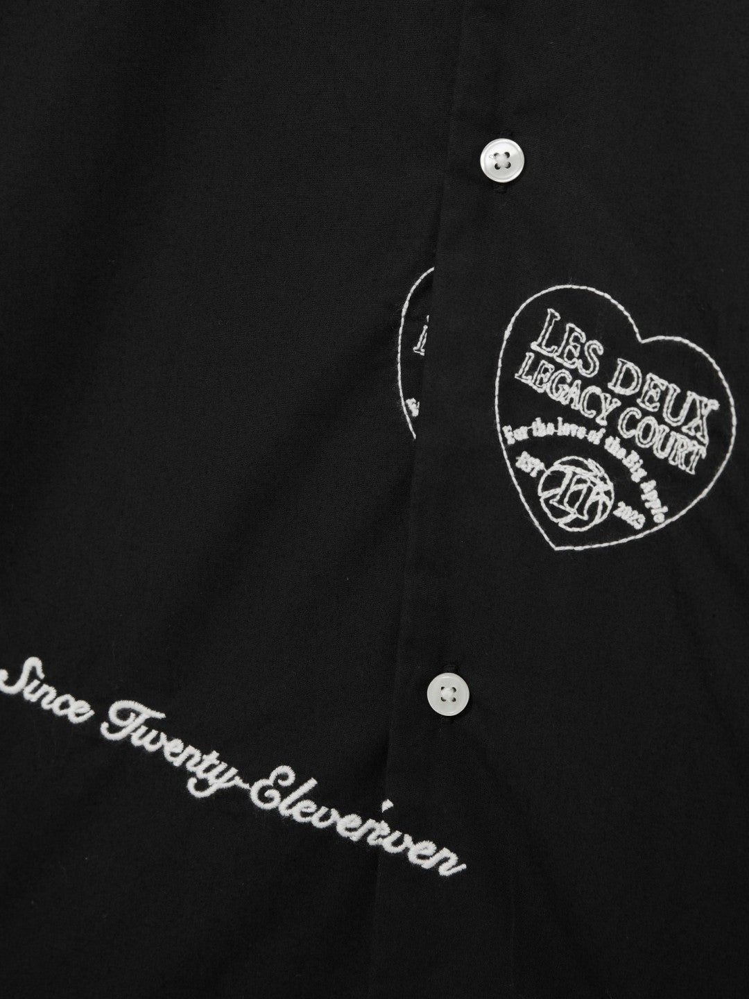Les Deux Cotton Embroidered Shirt Black Print | Men