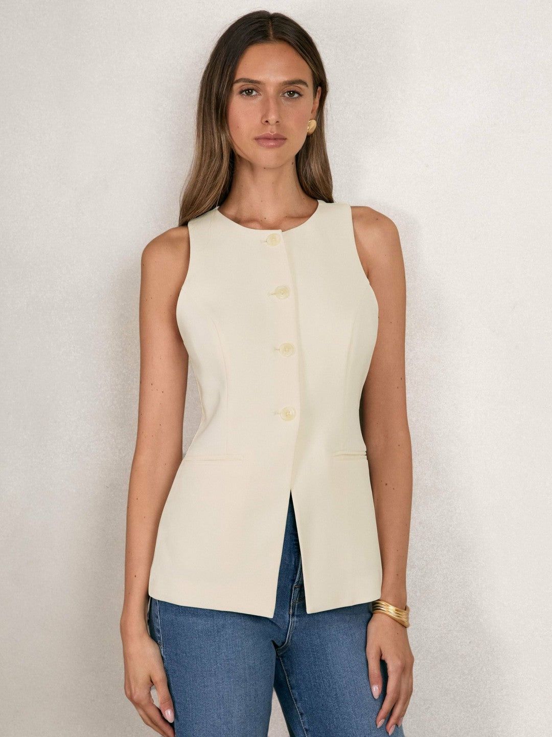 Luxe Suiting Vest Cream | Women