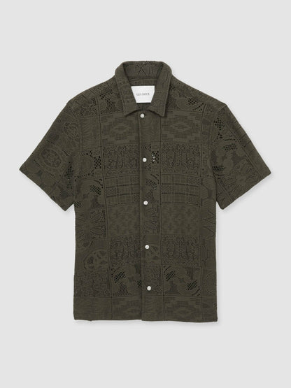 Les Deux Blend Lace Shirt Olive Green | Men