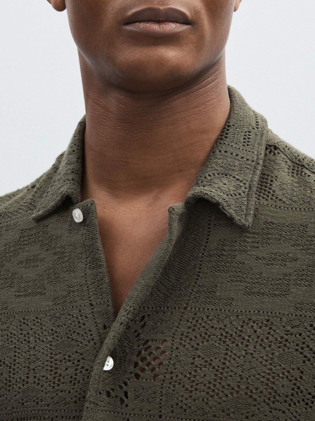 Les Deux Blend Lace Shirt Olive Green | Men