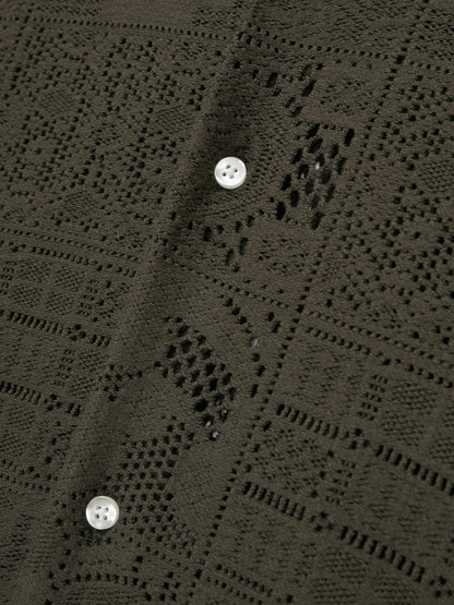 Les Deux Blend Lace Shirt Olive Green | Men