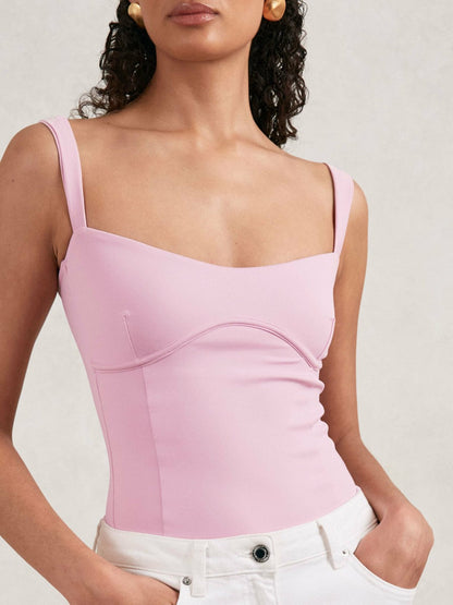 Good American Scuba Sweetheart Bodysuit Light Pink | Women