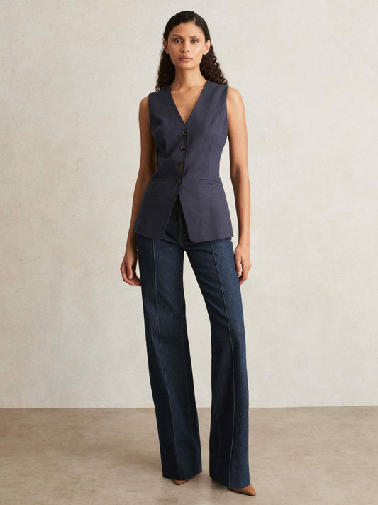 Paige Wide Leg Pintuck Jeans Anais Blue | Women