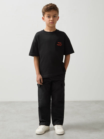 3-9 yrs Unisex Fit Oversized McLaren F1 Team Tyre T-Shirt Black | Children & Baby