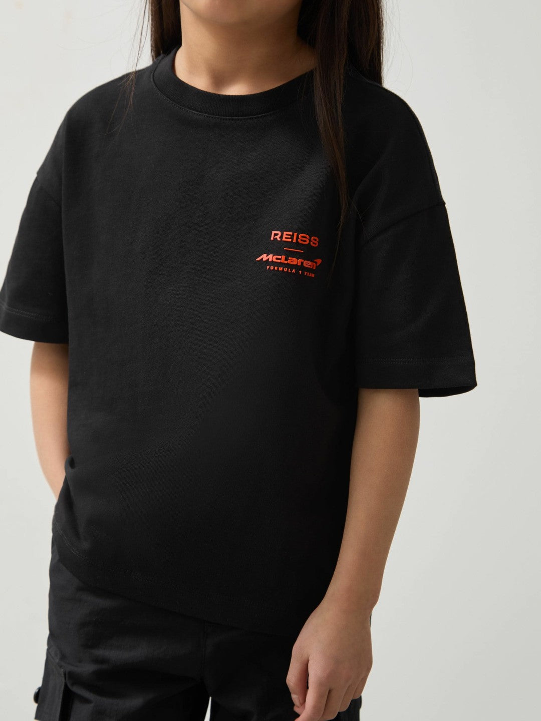 3-9 yrs Unisex Fit Oversized McLaren F1 Team Tyre T-Shirt Black | Children & Baby