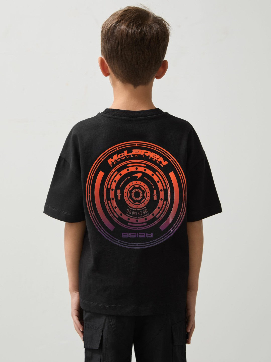 3-9 yrs Unisex Fit Oversized McLaren F1 Team Tyre T-Shirt Black | Children & Baby