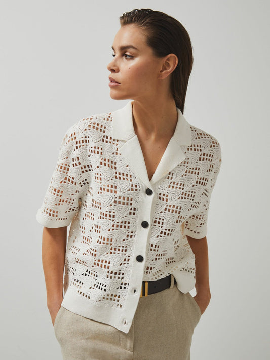 McLaren F1 Team Speedmark Crochet Shirt White | Women