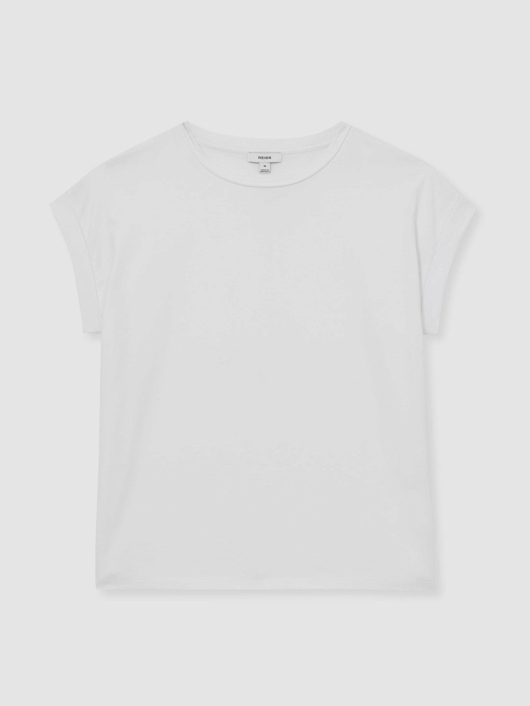 Brushed-Cotton Crew-Neck T-Shirt White | Women