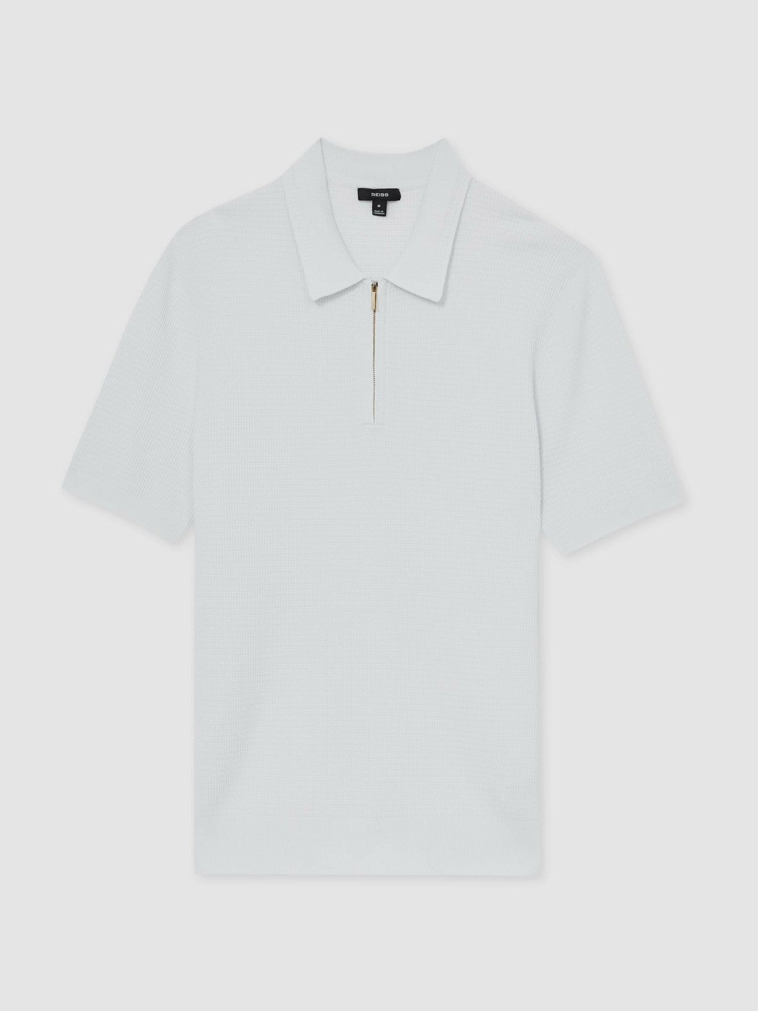 Textured Half-Zip Polo Shirt White | Men