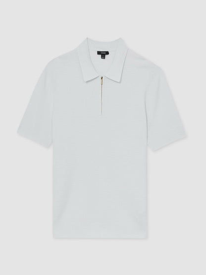 Textured Half-Zip Polo Shirt White | Men