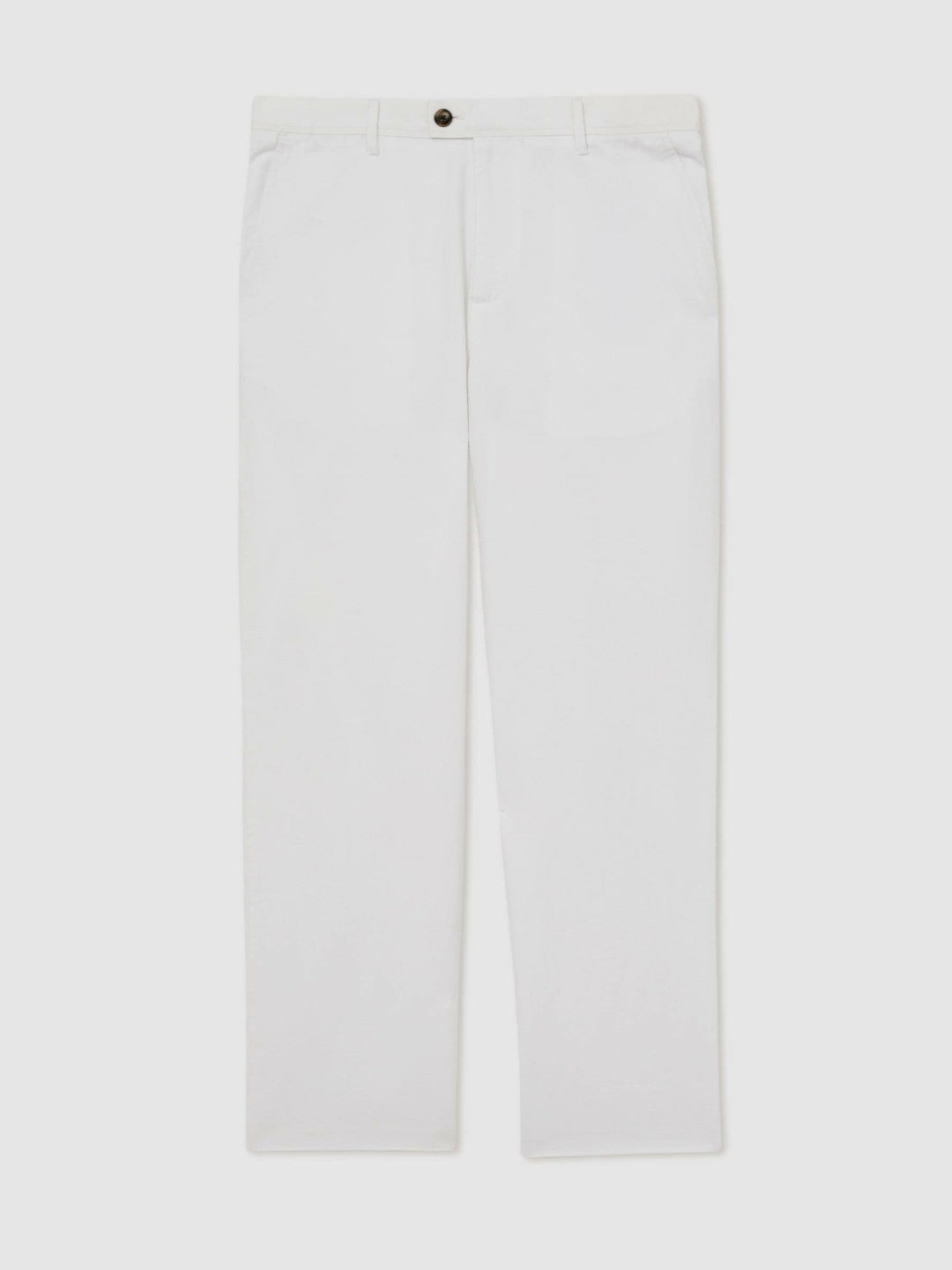 Cotton-Linen Relaxed-Fit Trousers White | Men
