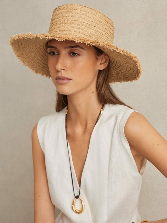Straw Boater Hat Natural | Women
