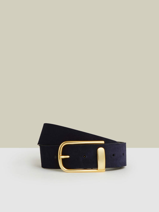 Leather Half Keeper Belt Navy | Women