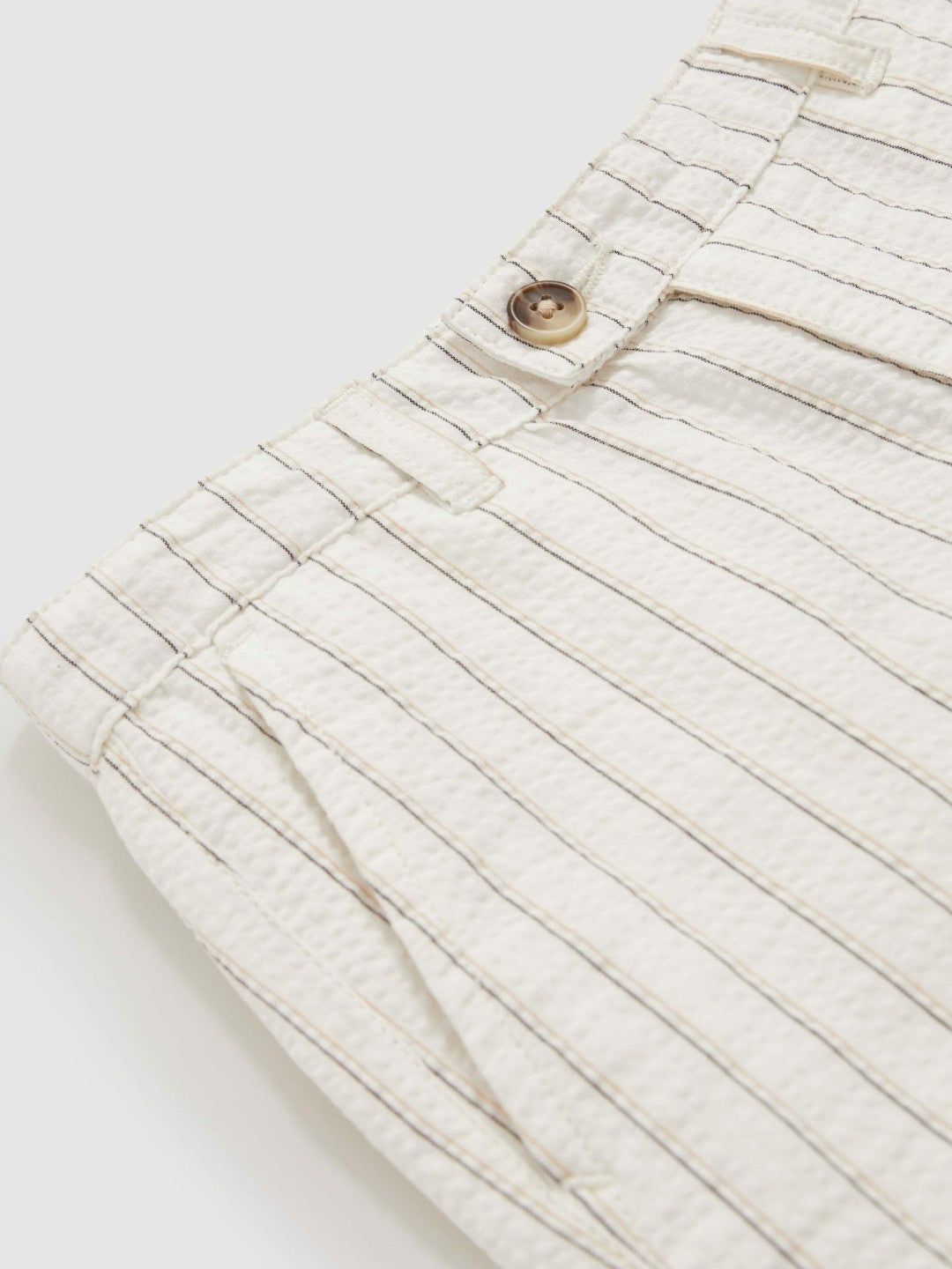 3-9 yrs Cotton Pinstripe Trousers Regular-Fit Off White/Taupe Brown | Children & Baby