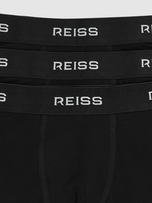 3-9 yrs Stretch-Cotton Logo-Waistband Boxer Shorts 3 Pack Black | Children & Baby