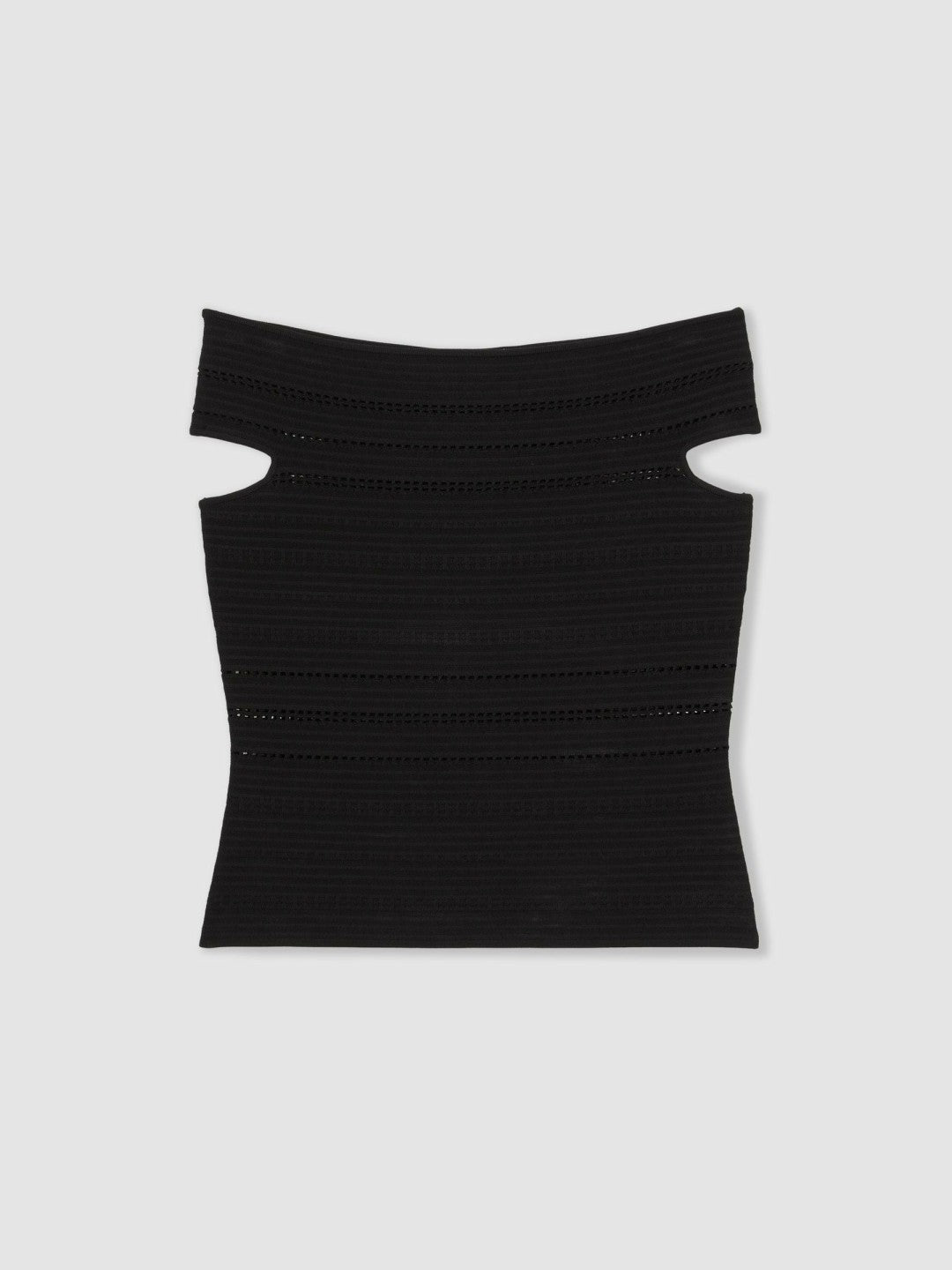 Bardot Open Knit Top Black | Women