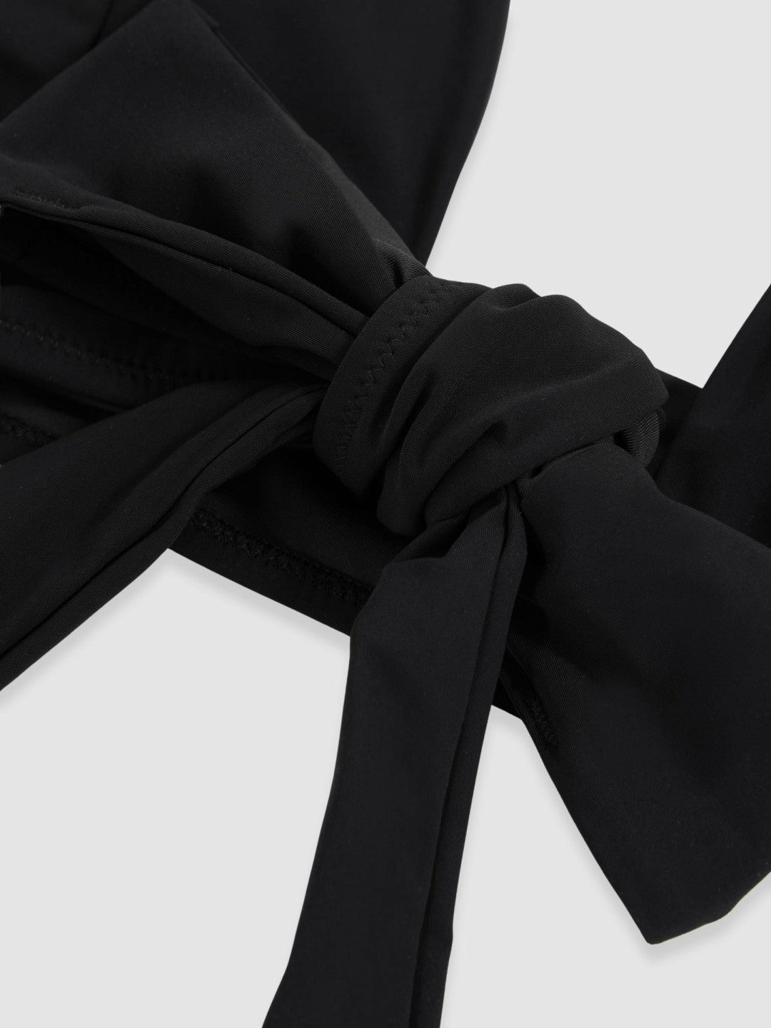 Plunge Tie Halterneck Bikini Top Black | Women