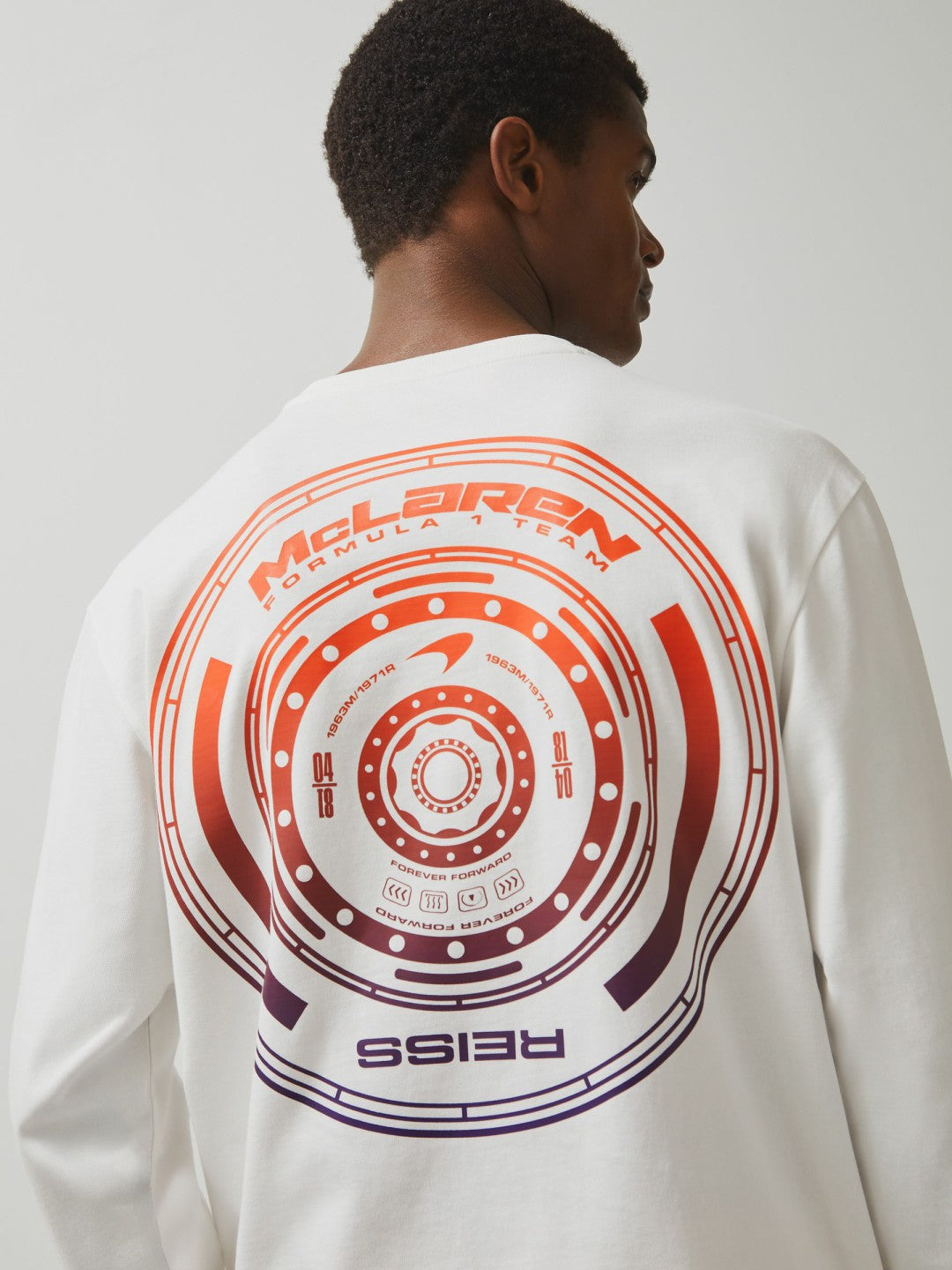 Unisex Fit McLaren F1 Team Tyre-Print T-Shirt White | Men