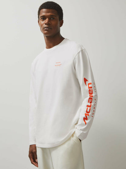 Unisex Fit McLaren F1 Team Tyre-Print T-Shirt White | Men